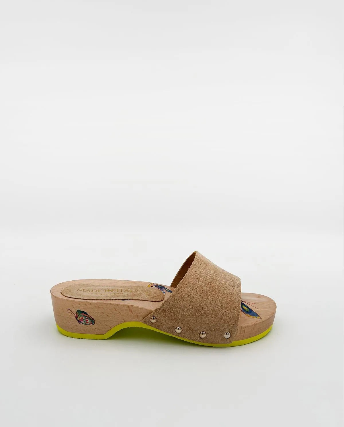 WOODEN MULE IN BEIGE-Mules-MADE IN ITALY- Pointure.AE