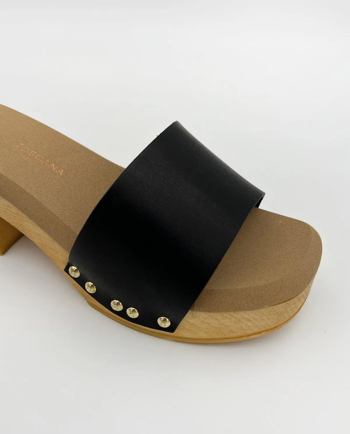 WOODEN MULE IN BLACK-Mules-MADE IN ITALY- Pointure.AE