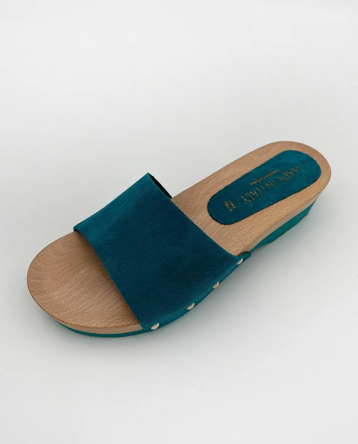 WOODEN MULE IN BLUE-Mules-MADE IN ITALY- Pointure.AE