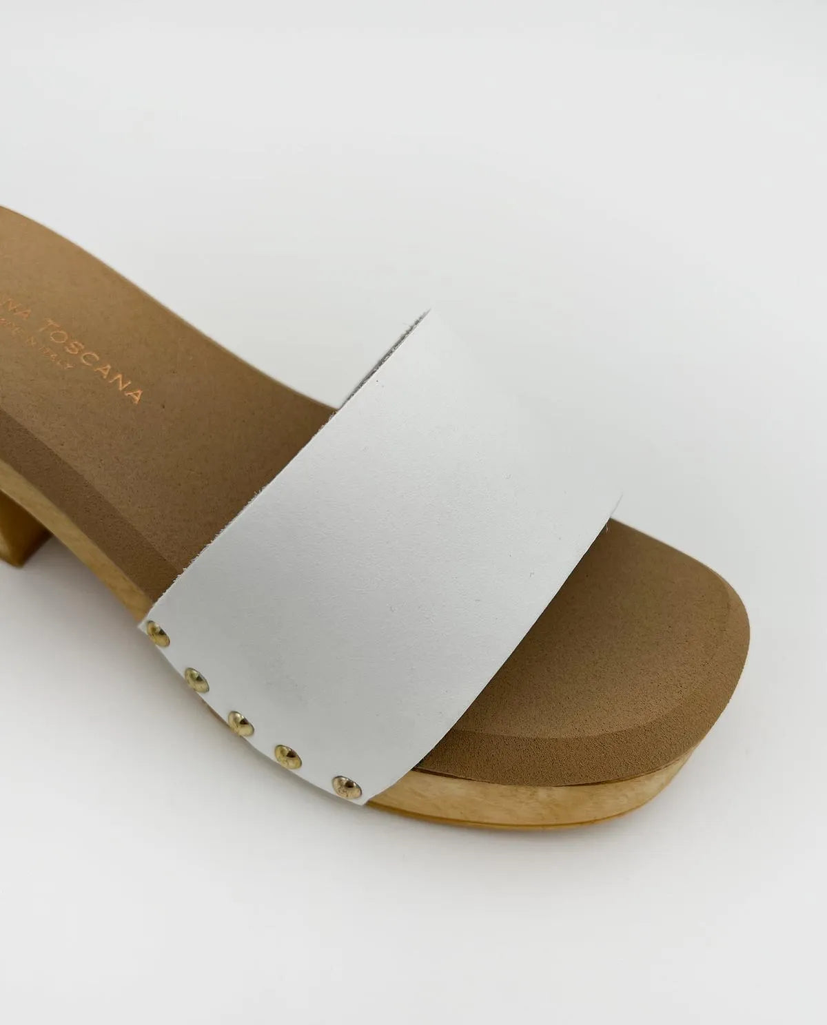 WOODEN MULE IN WHITE-Mules-MADE IN ITALY- Pointure.AE