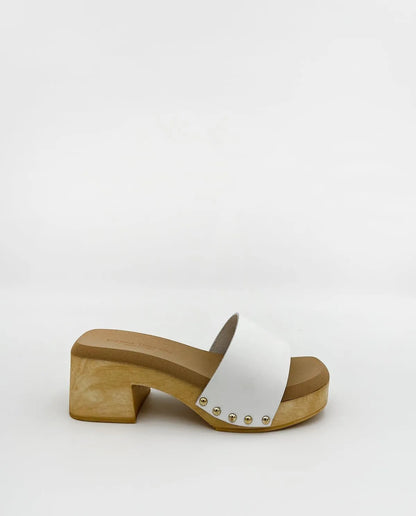 WOODEN MULE IN WHITE-Mules-MADE IN ITALY- Pointure.AE